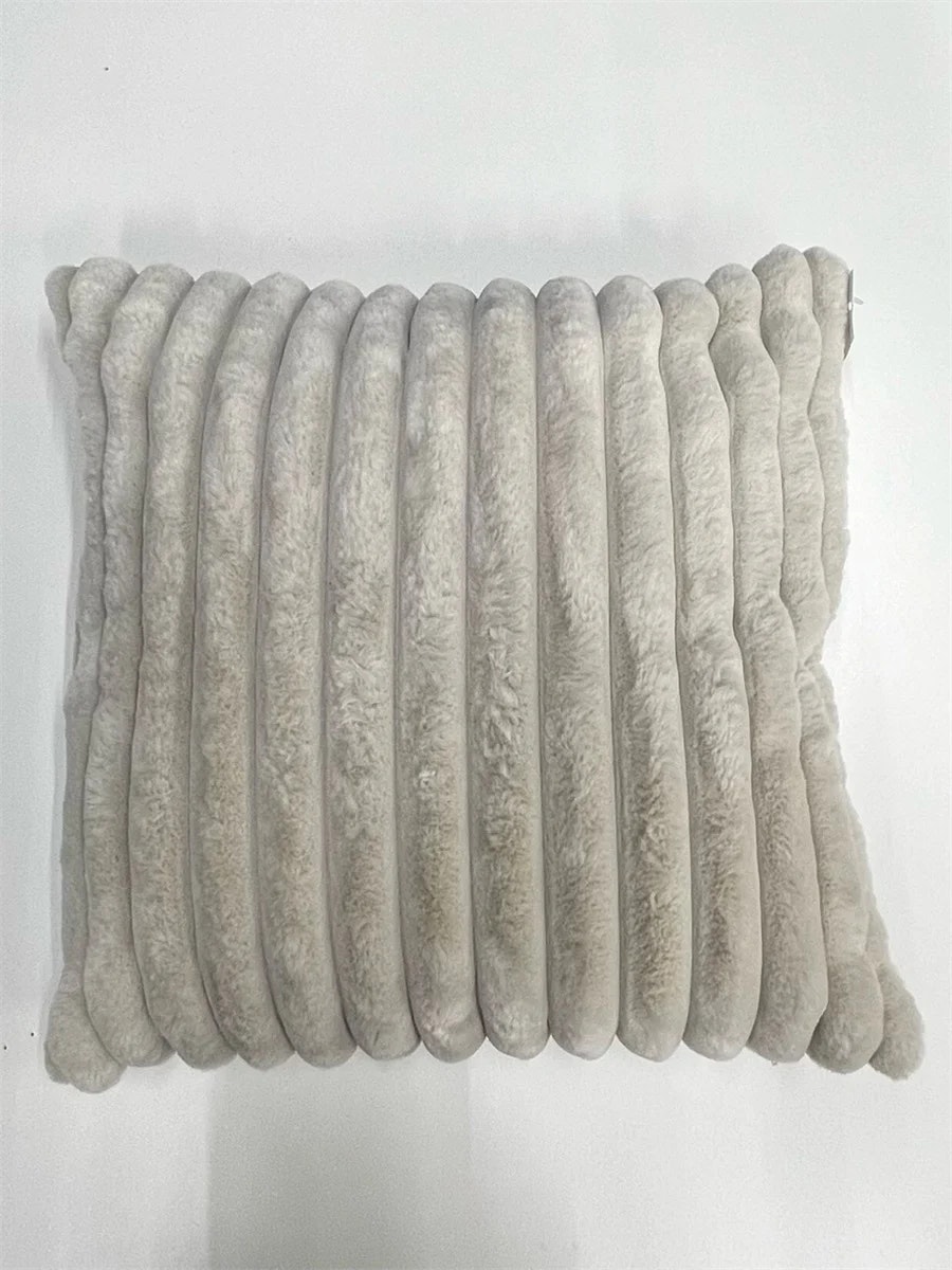 Kudde 50*50cm Furrow Faux Silverbeige