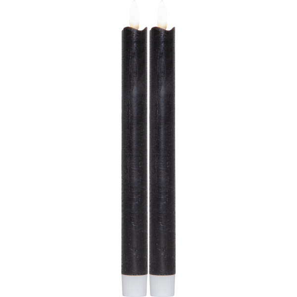 Svarta Led Antikljus 2-pack 25cm