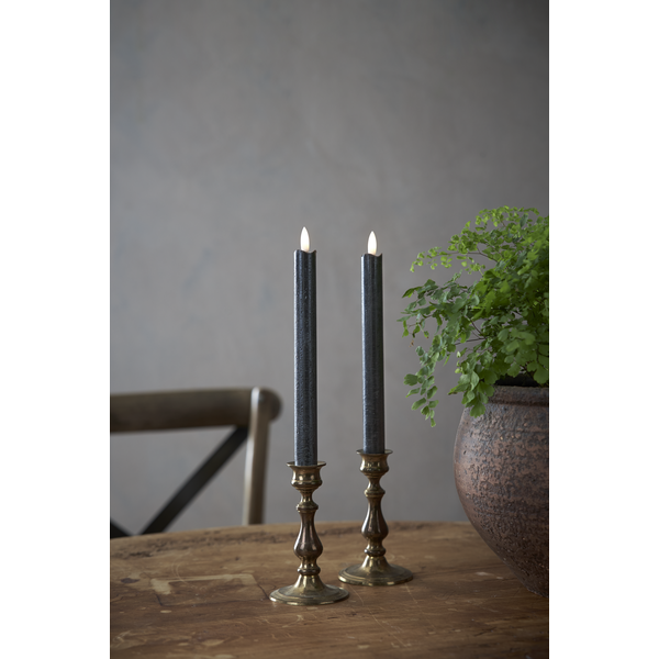 Svarta Led Antikljus 2-pack 25cm