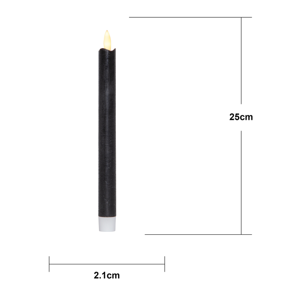 Svarta Led Antikljus 2-pack 25cm