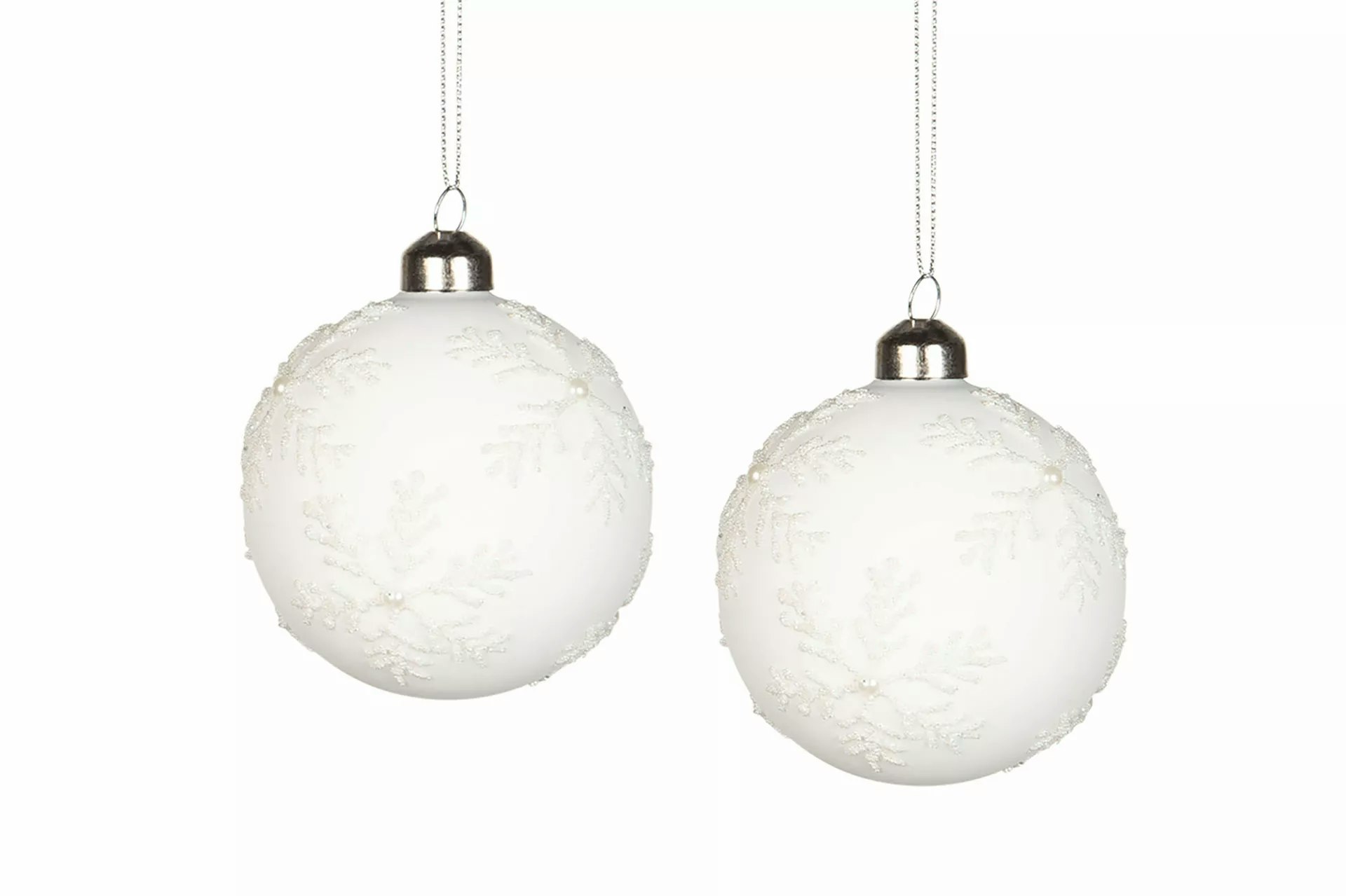 4-pack Glaskula Snöflinga Vit