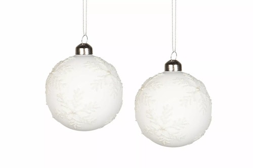 4-pack Glaskula Snöflinga Vit