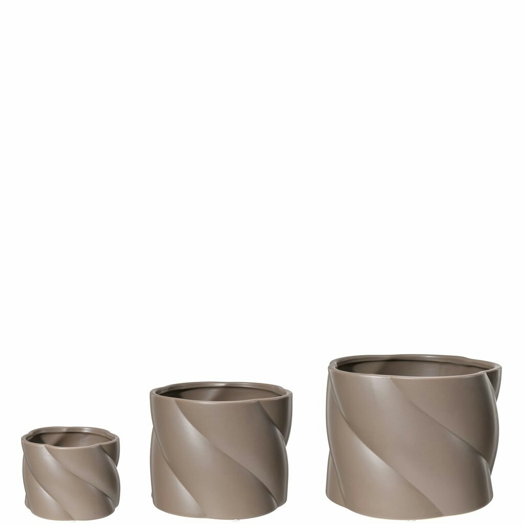 Beige skruvad kruka