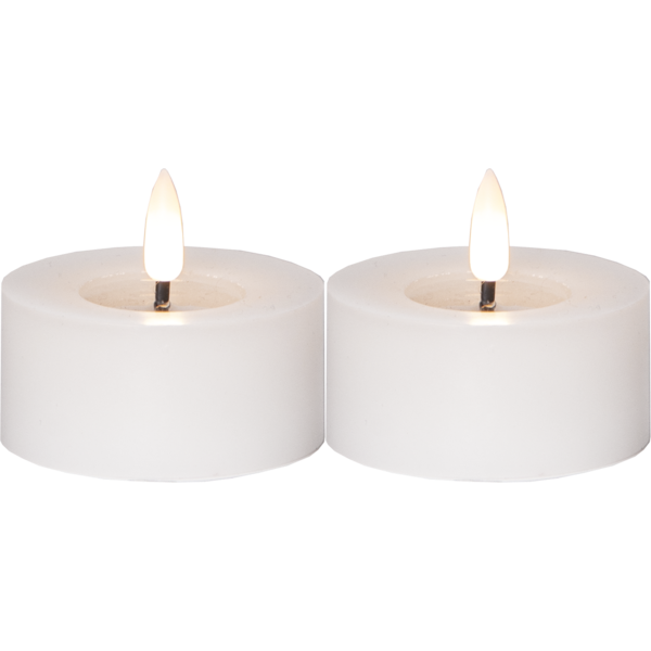 Vita 2-pack Stora Värmeljus LED