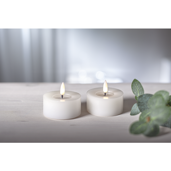 Vita 2-pack Stora Värmeljus LED