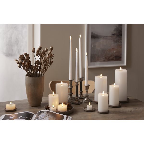 Vita 2-pack Stora Värmeljus LED
