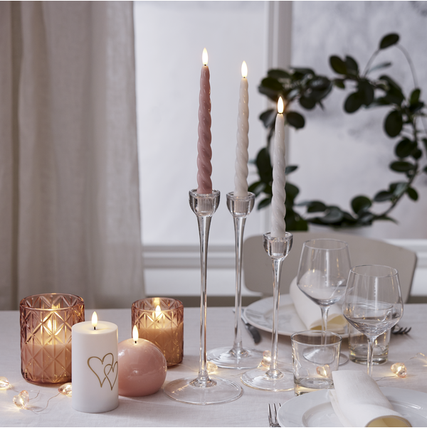 Rosa Antikljus  2-pack Flamme Shine