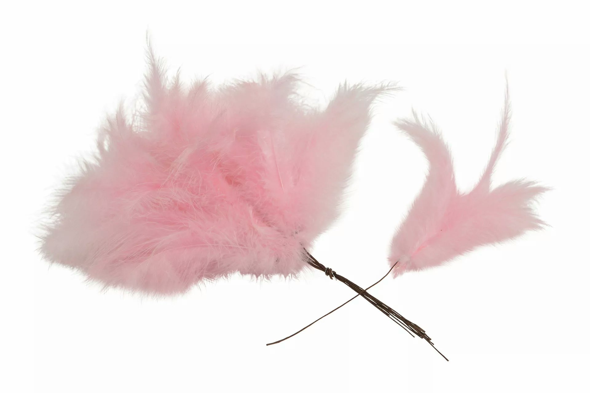 Ljusrosa Fjäder Trådad Vippa 12-pack