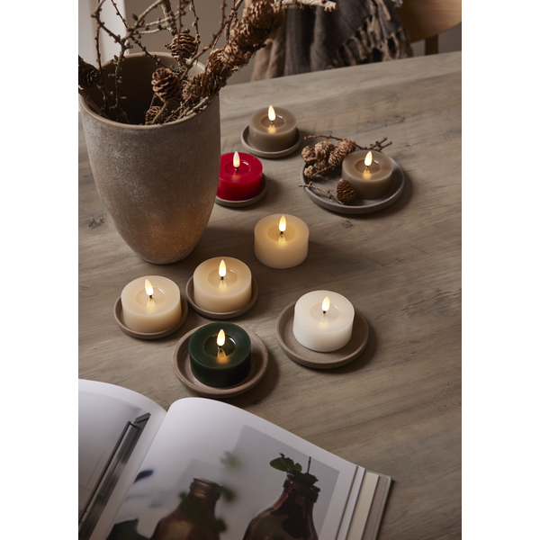 Beige 2-pack Stora Värmeljus LED