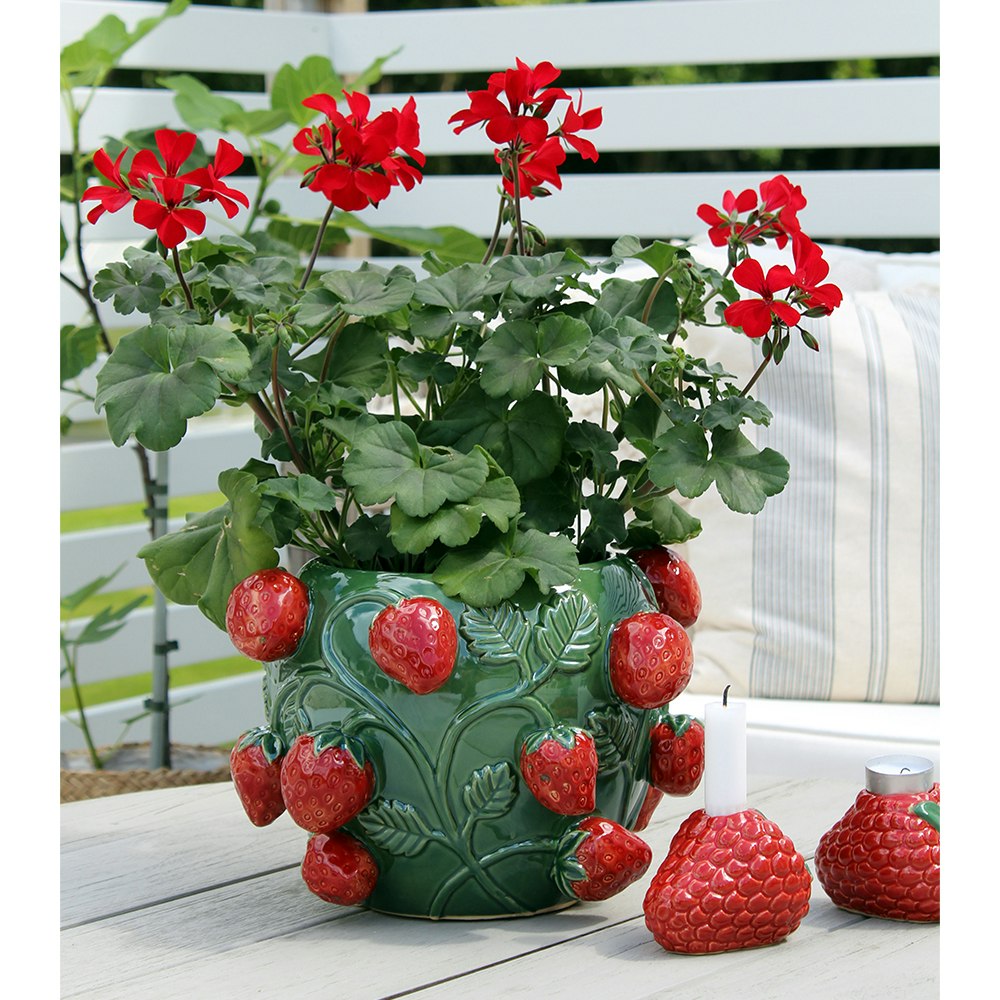 Jordgubb Glaserad Urna 30cm