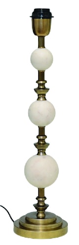 Lampfot Vit marmor/Antik mässing 53cm