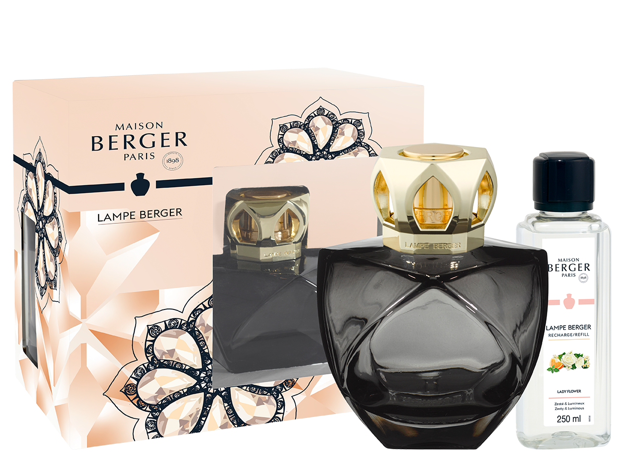 Eternity Svart Doftlampa + Doften Lady Flower - Maison Berger Sweden