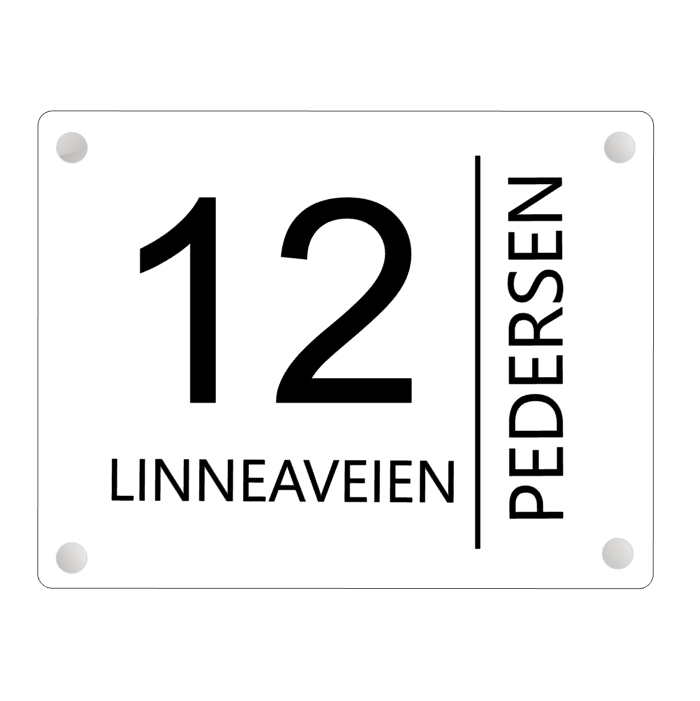 Adresse & etternavn (frostet akryl)