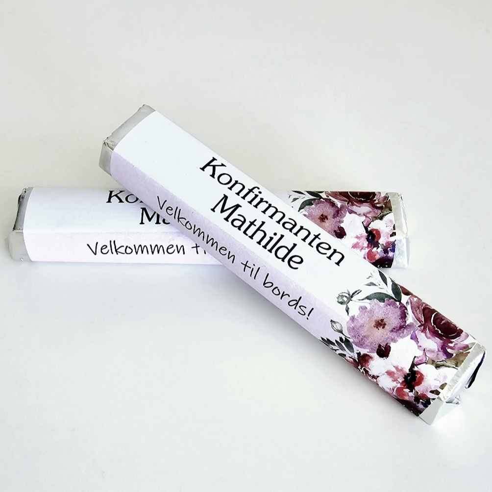 Kinder Maxi etikett m/ blomst & bilde