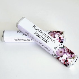 Kinder Maxi etikett m/ blomst & bilde