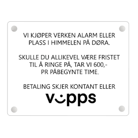 Vi kjøper verken alarm eller..