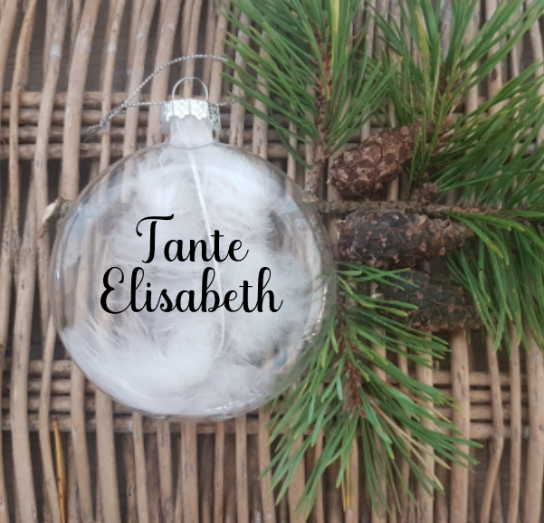 Glassornament m/ fjær
