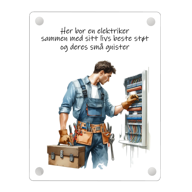 Her bor en elektriker..