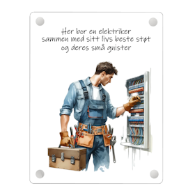 Her bor en elektriker..