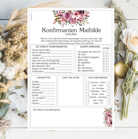 Blomst - konfirmasjonsark