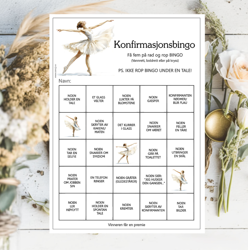 Ballerina - konfirmasjonsark