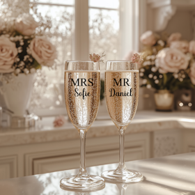 MRS & MR, champagneglass