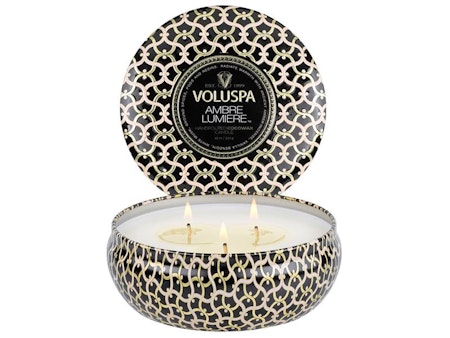 Voluspa  3-Wick Candle In Decorative Tin - Ambre Lumiere