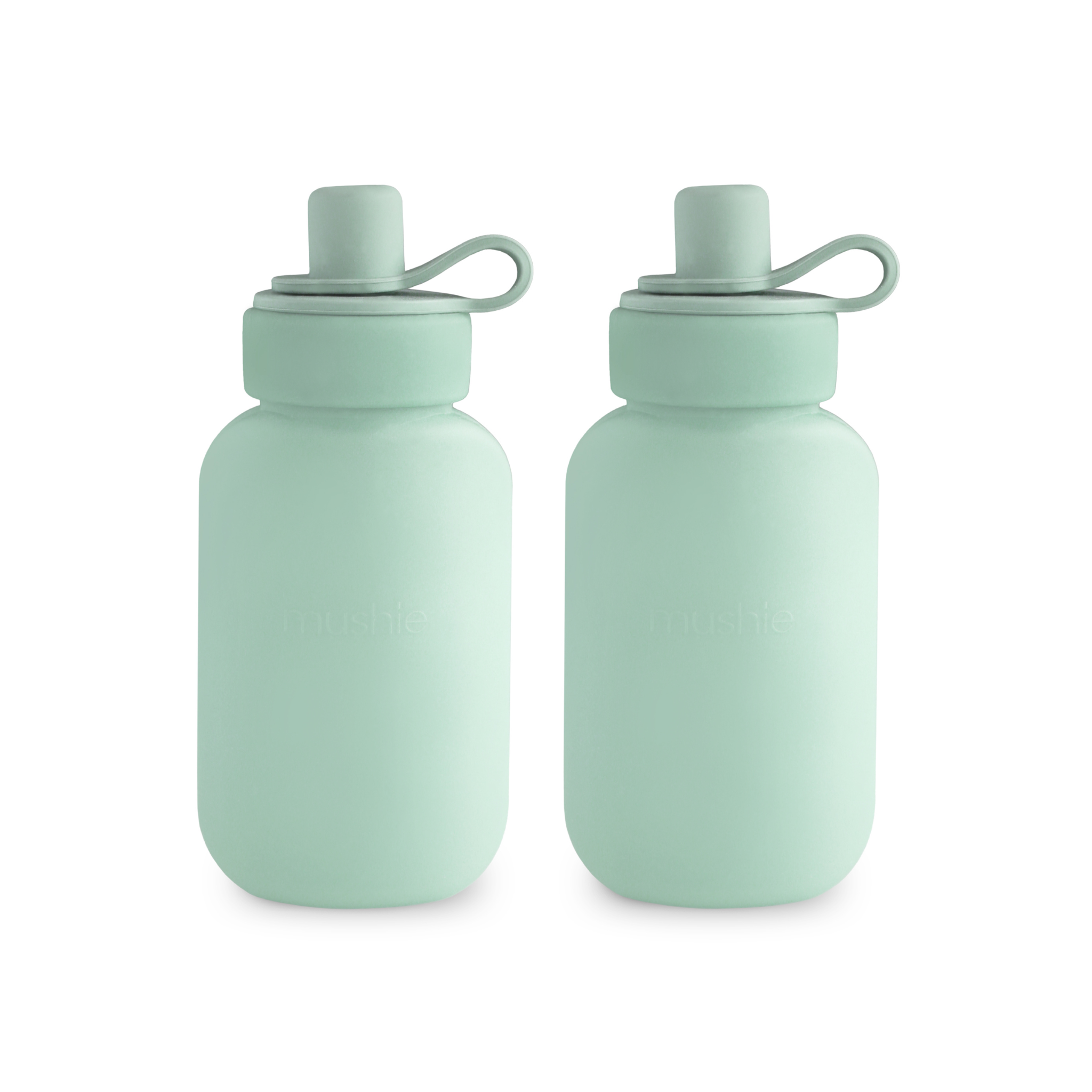 Mushie Återanvändbara klämmispåsar 2-pack Cambridge blue