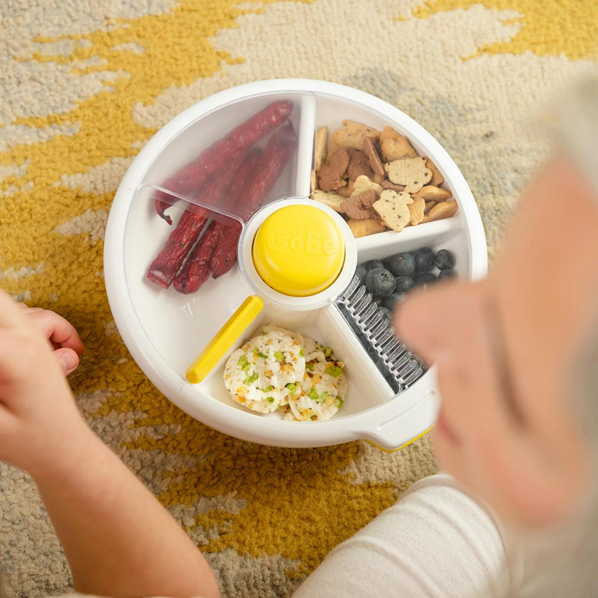 GöBe Kids Snack Spinner/Snack box Stor modell Gul