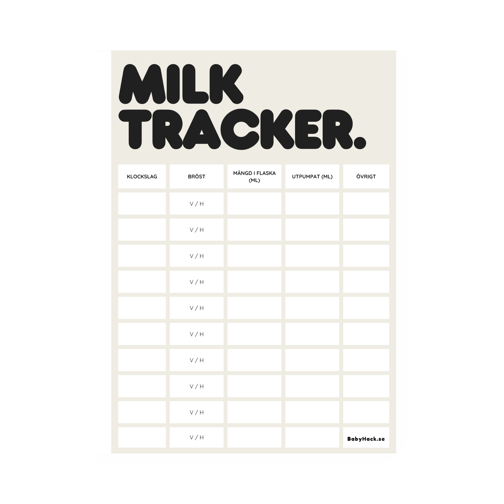 Milk tracker | Au naturel