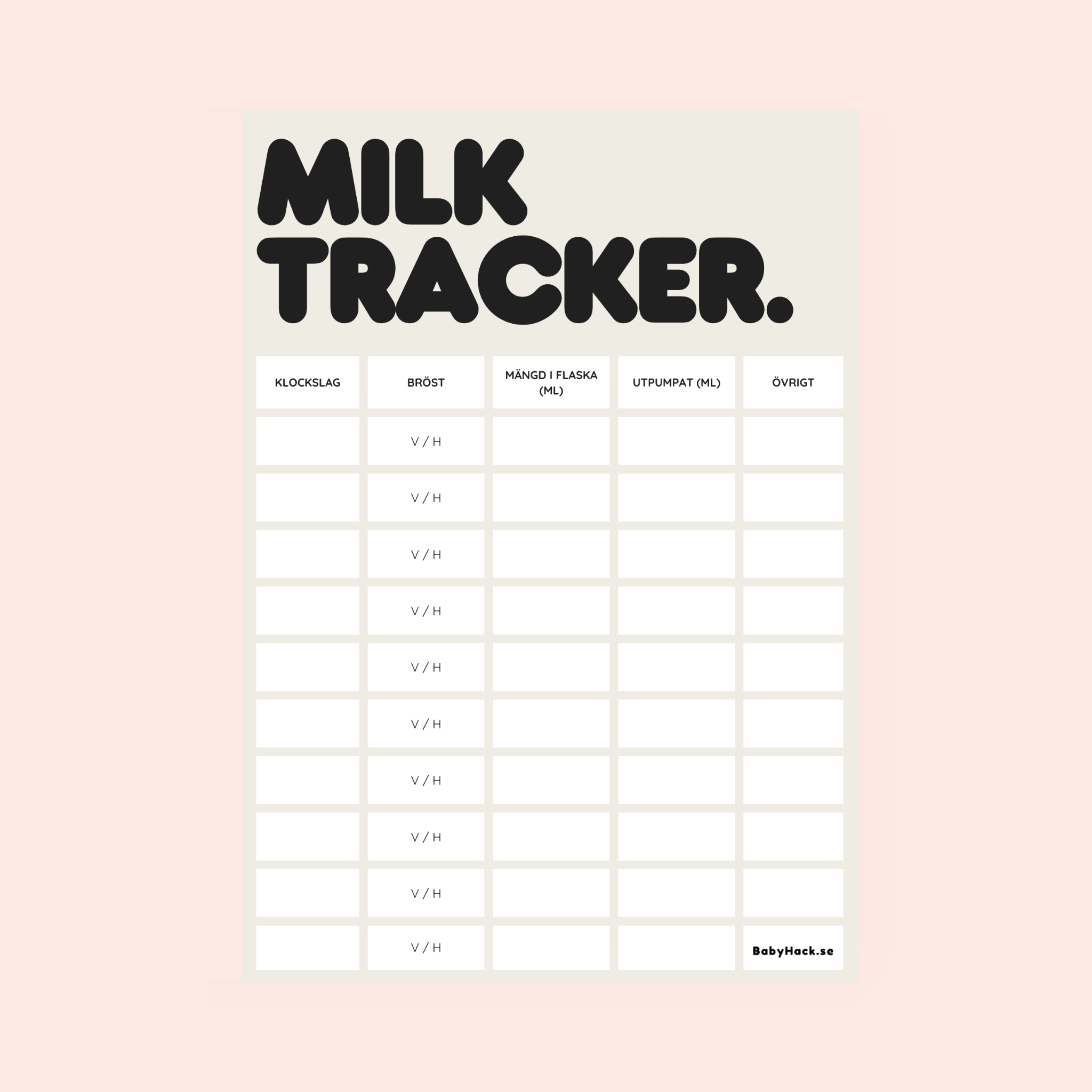 Milk tracker | Au naturel