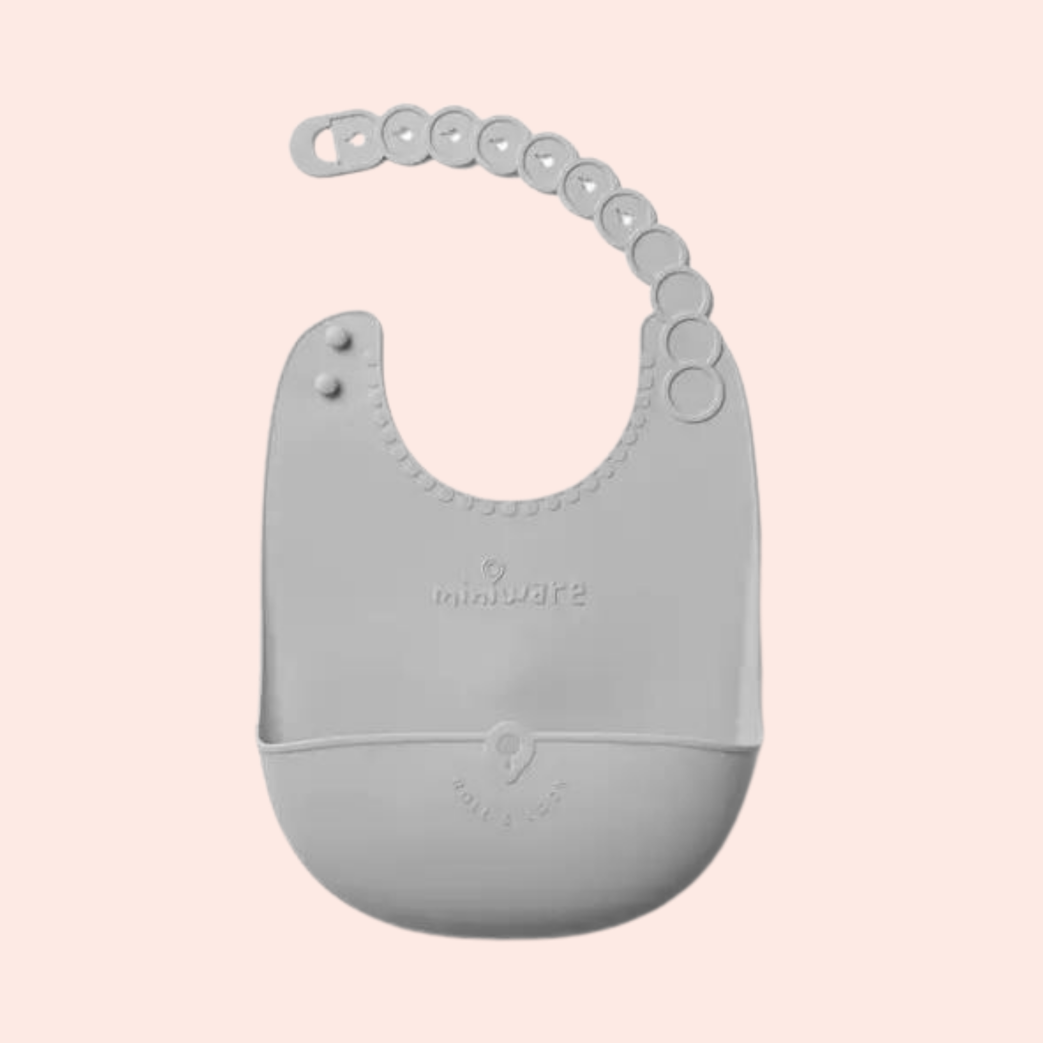 Miniware Roll & Lock Silicone Bib Haklapp Grey