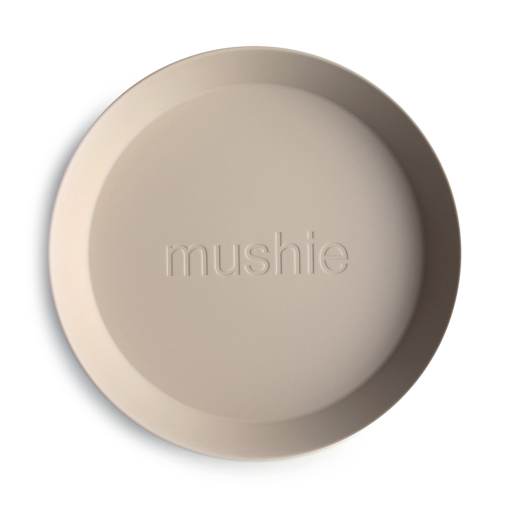 Mushie Rund tallrik Vanilla 2-pack