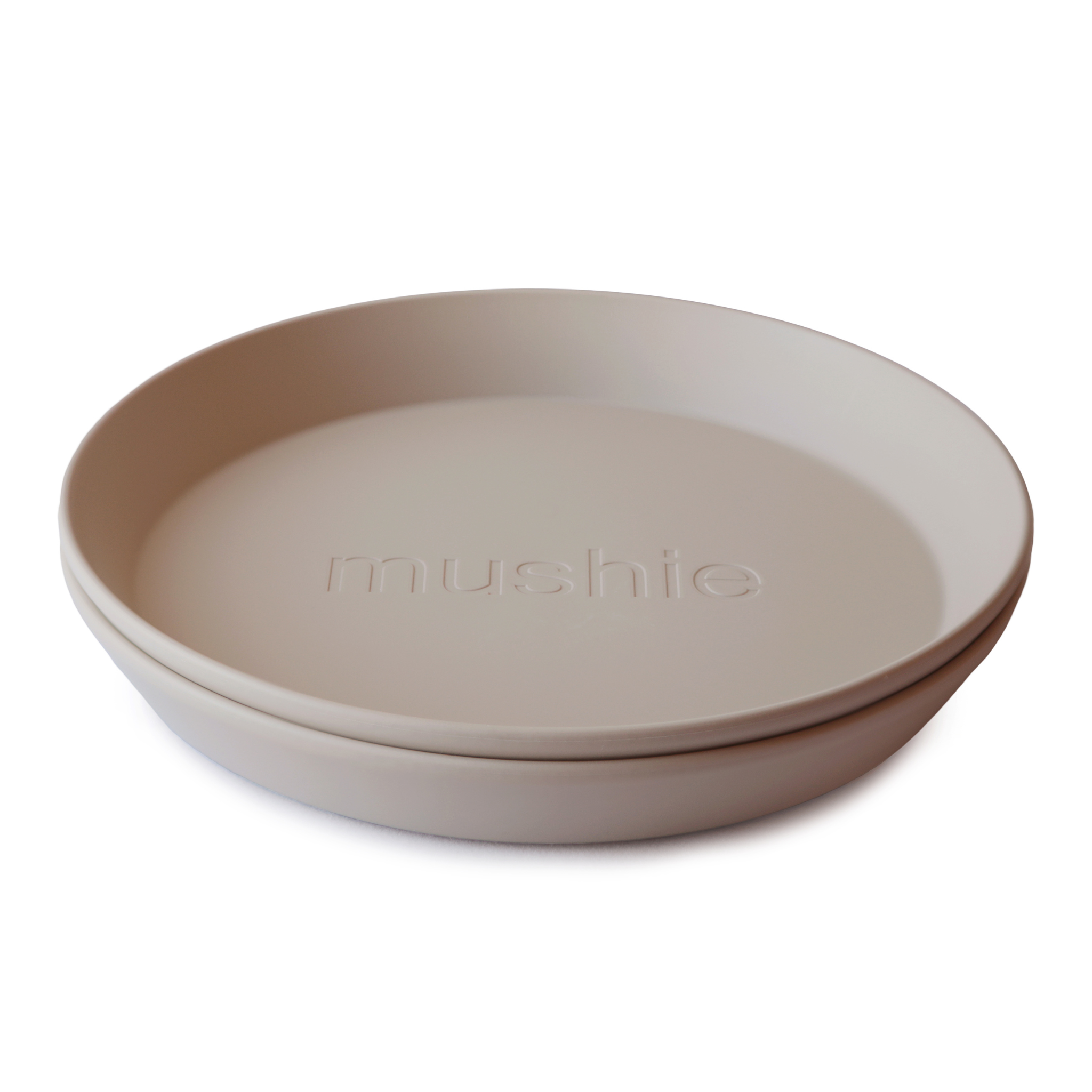 Mushie Rund tallrik Vanilla 2-pack