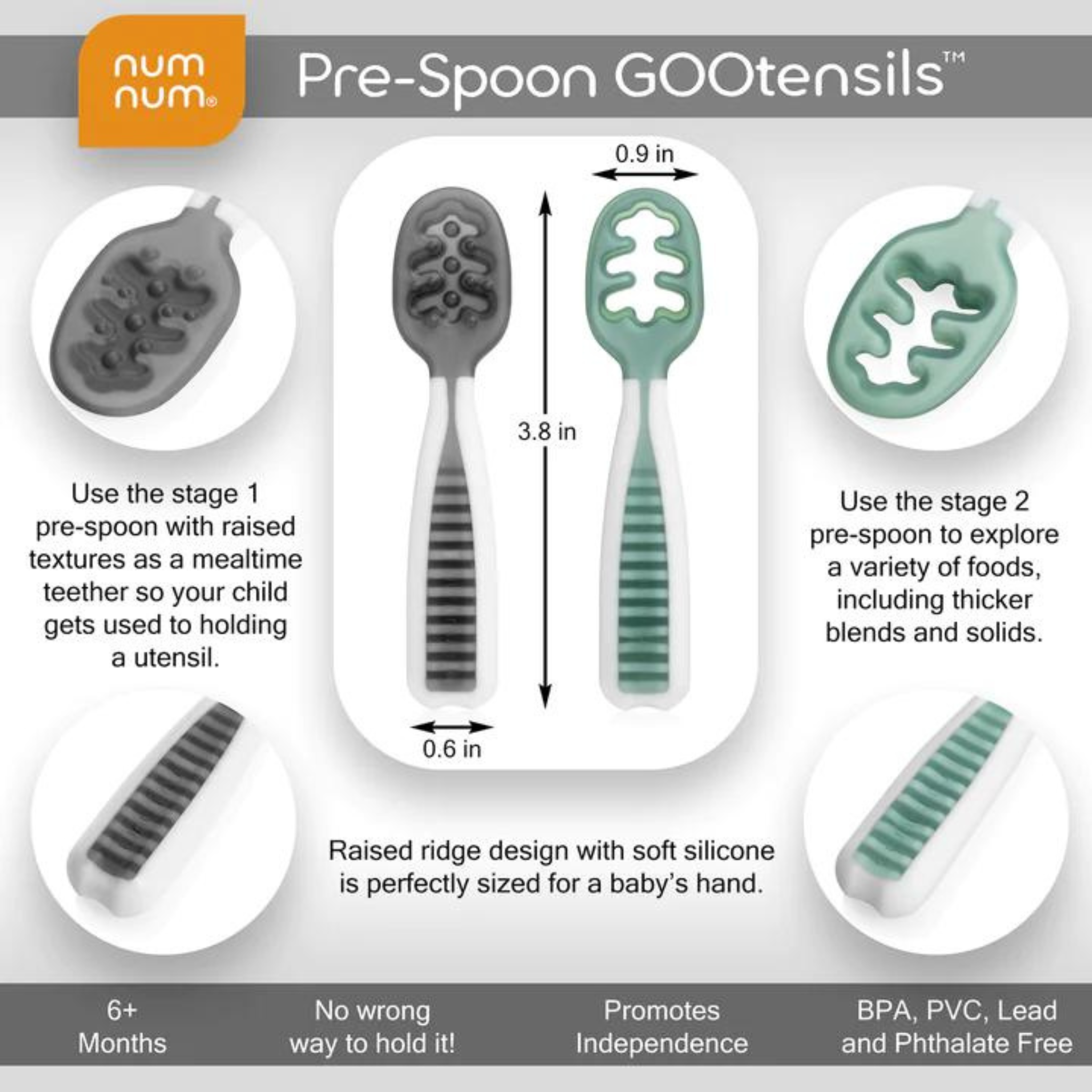 The NumNum Pre-Spoon GOOtensil - The Perfect First Spoon for