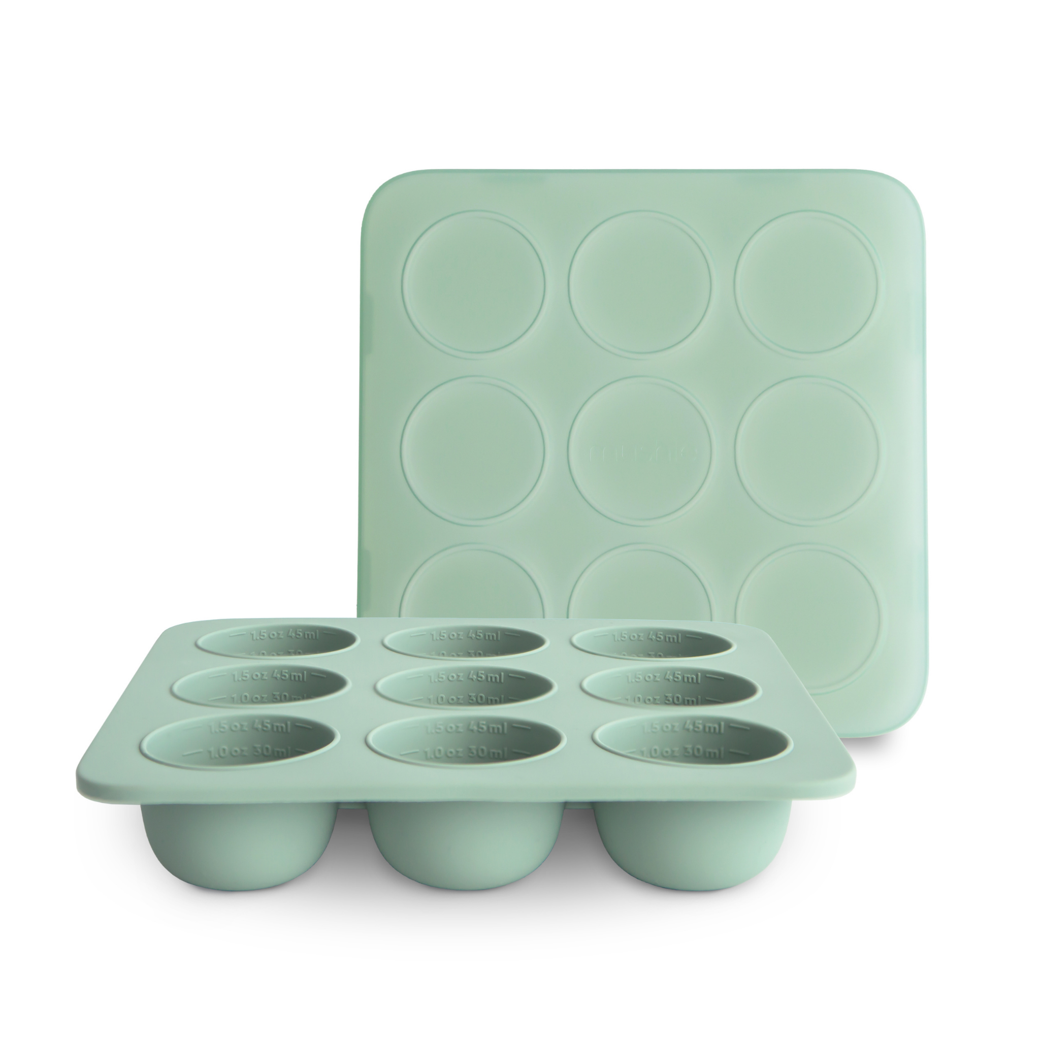 Mushie ​​Portionsform med lock till barnmat Cambridge Blue