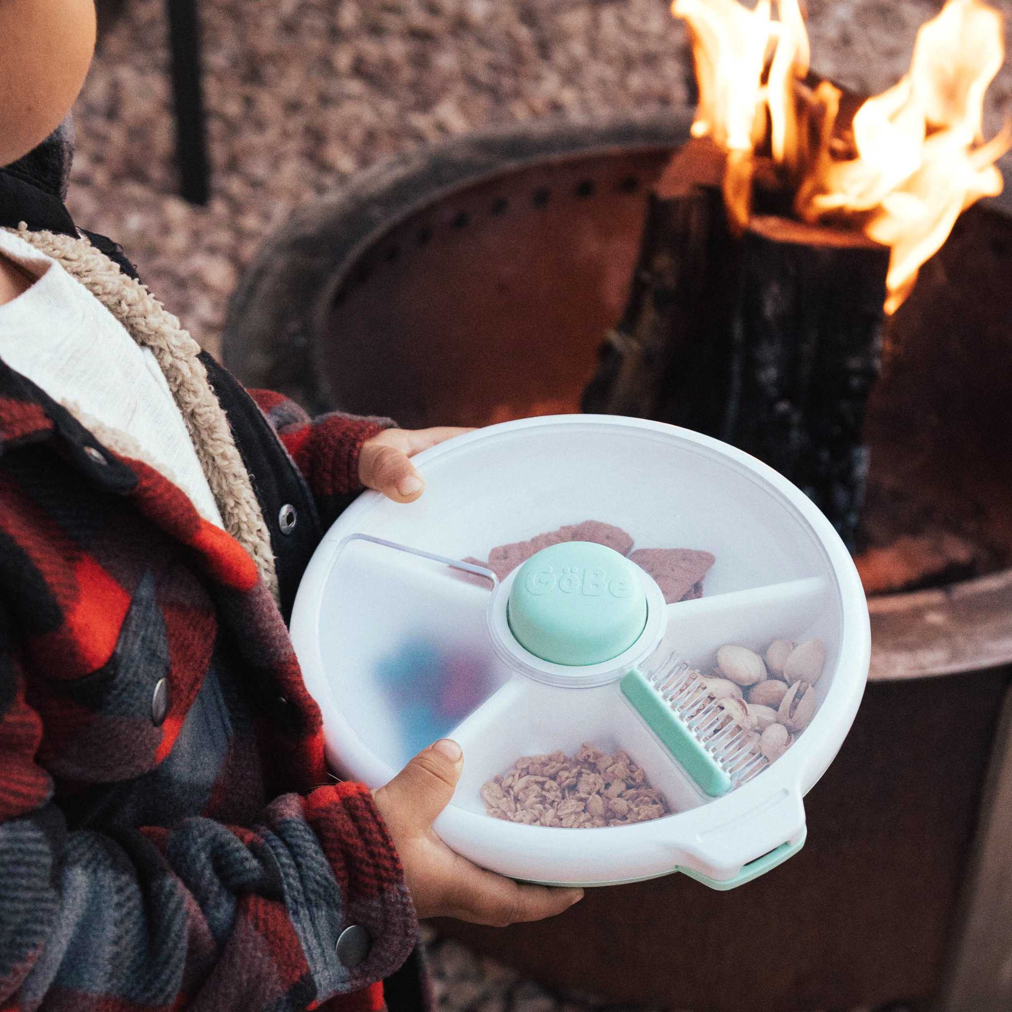 GöBe Kids Snack Spinner/Snack box Stor modell Grön