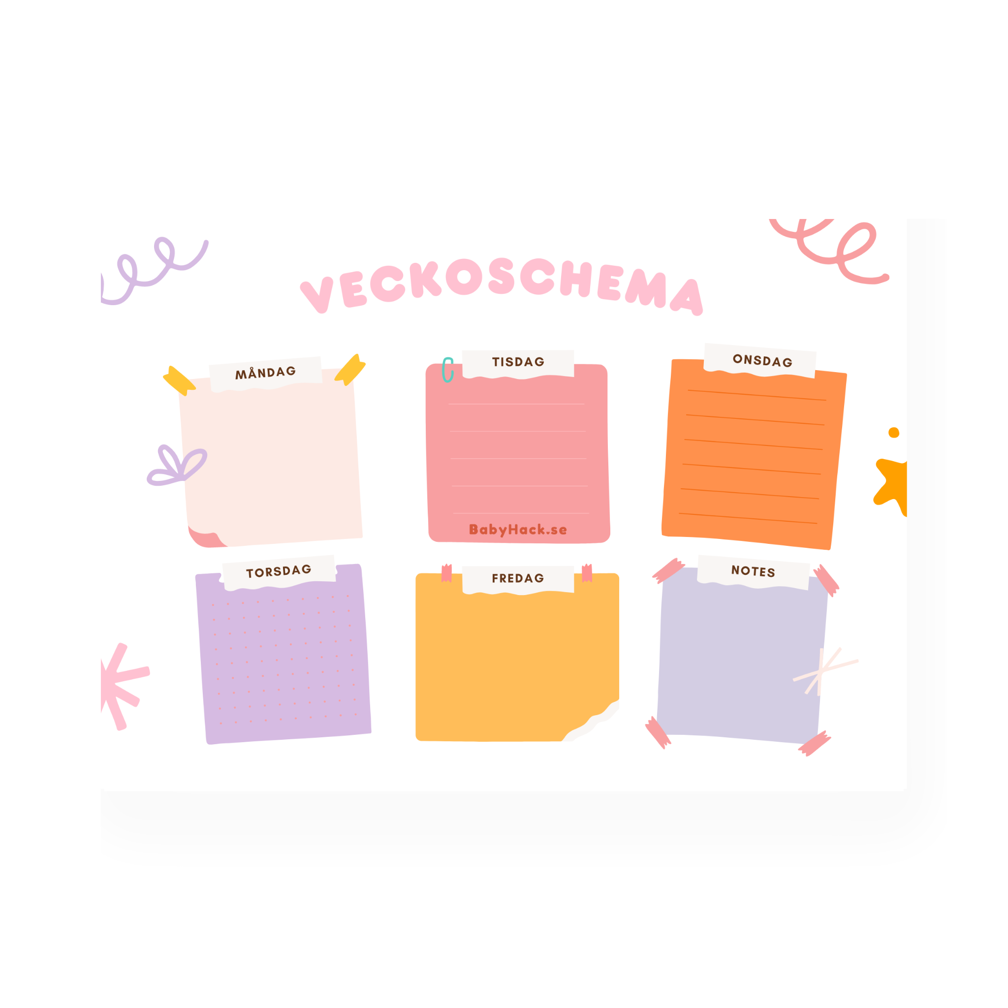Veckoschema & matsedel | Sweet