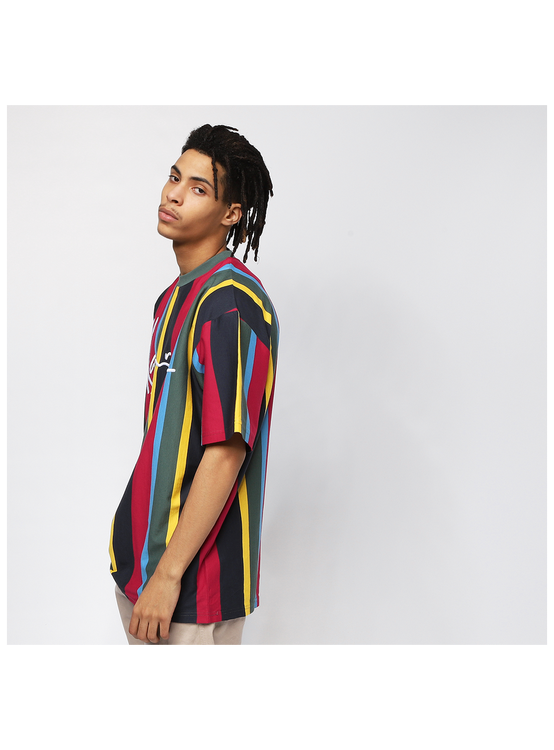 KARL KANI - Signature Stripe T-shirt - grön/gul/svart - EVERYTHINGURBAN |  Urban Fashion Online