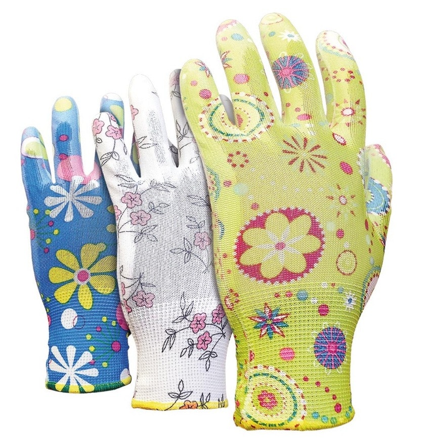 Trädgårdshandskar RGARDEN-PU MIX färg 3-pack
