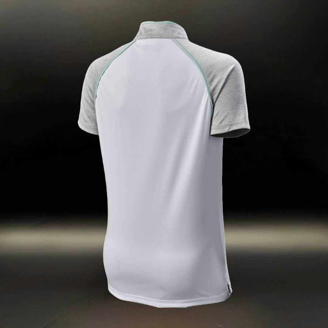 Zipped Polo White/Green Ladies