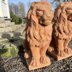 Trädgårdsskulpturer lejon terrakotta