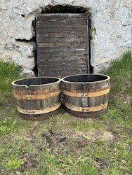 Halvt ekfat med patina 100 liter