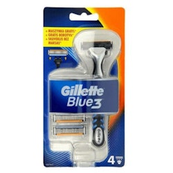 Gillette Blue 3 Rakhyvelhandtag med 4 påfyllningskassetter