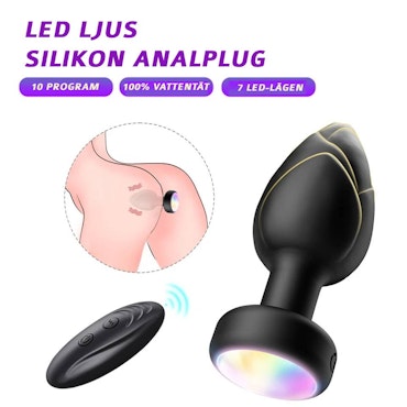 LED buttplug med fjärrkontroll