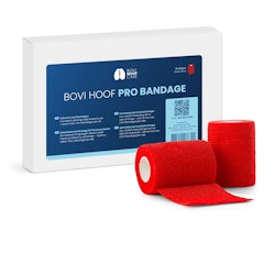 Bovi Hoof Pro Bandage 9 cm x 6 m - Rød - 12 stk.