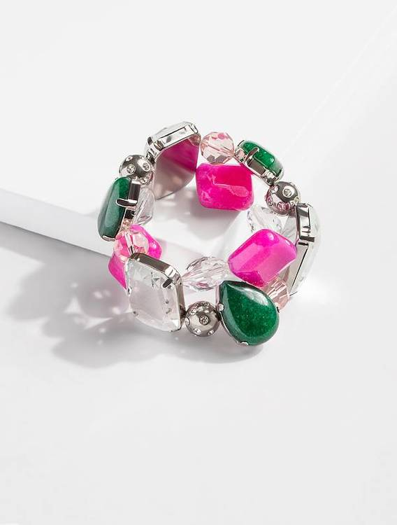 armband med stenar i rosa vitt och grönt knox 1 saint avenue