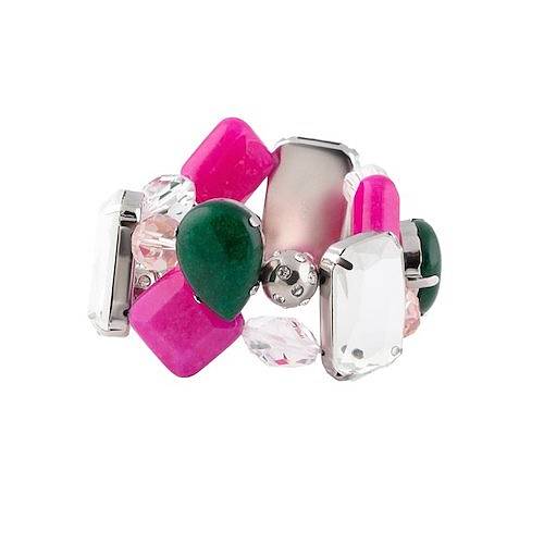 armband med stenar i rosa, vitt och grönt knox 1 saint avenue