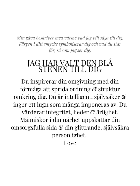 STAR OF SWEDEN | Långt halsband | Silver | Blå sten