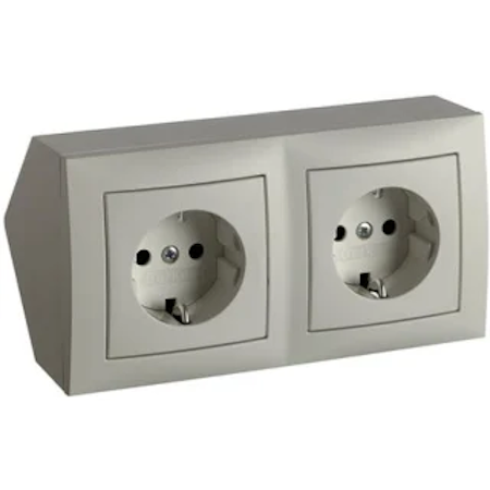 Hager Berker Hörnbox 2x 1-v uttag S.1 Vit
